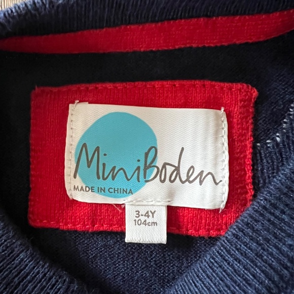 VGUC Mini Boden navy blue start print sweater size 3-4y - Picture 4 of 8